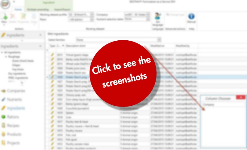 Tips & Tricks Customise columns BESTMIX Formulation as a Service